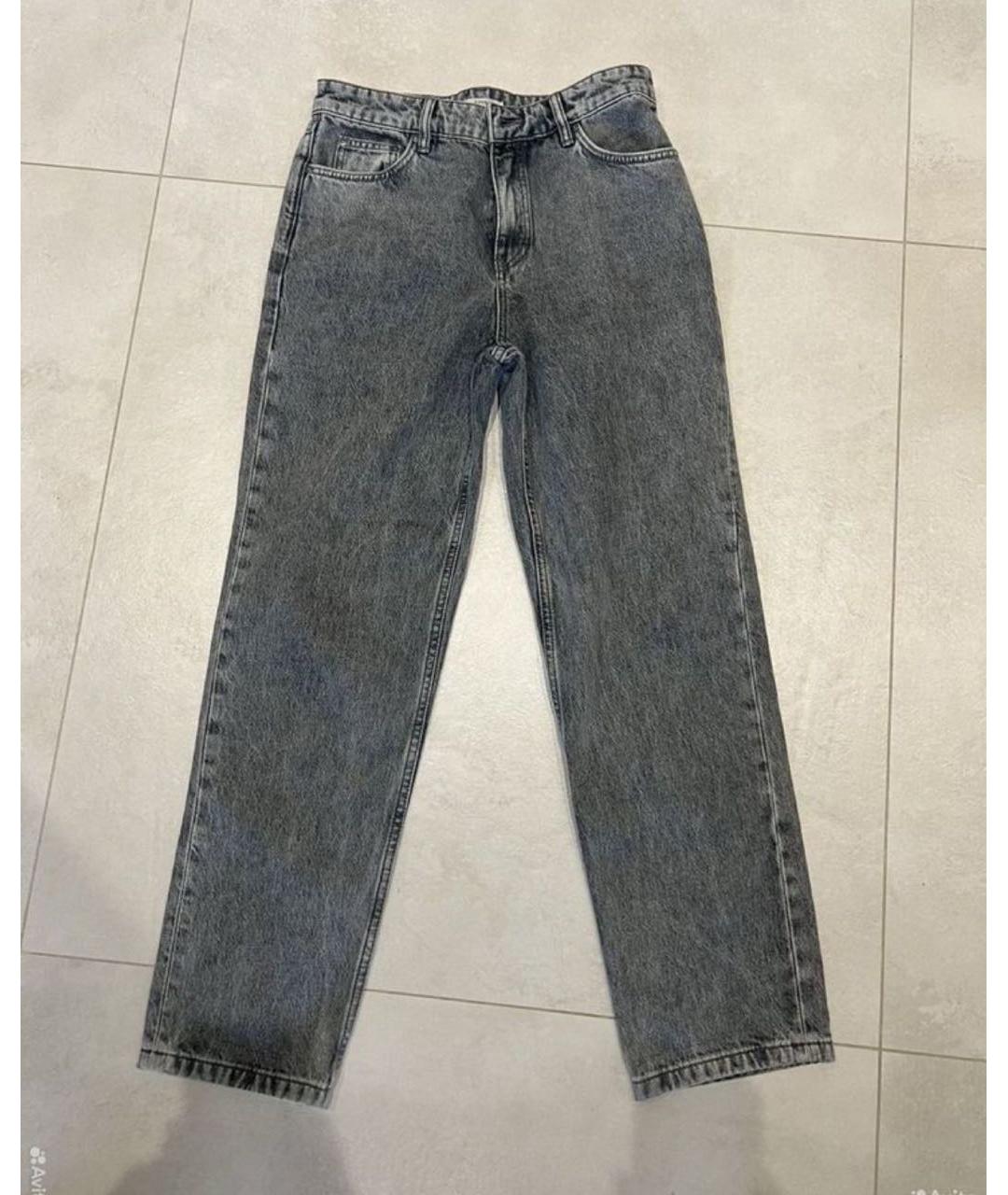 12 STOREEZ Антрацитовые хлопковые прямые джинсы, фото 4