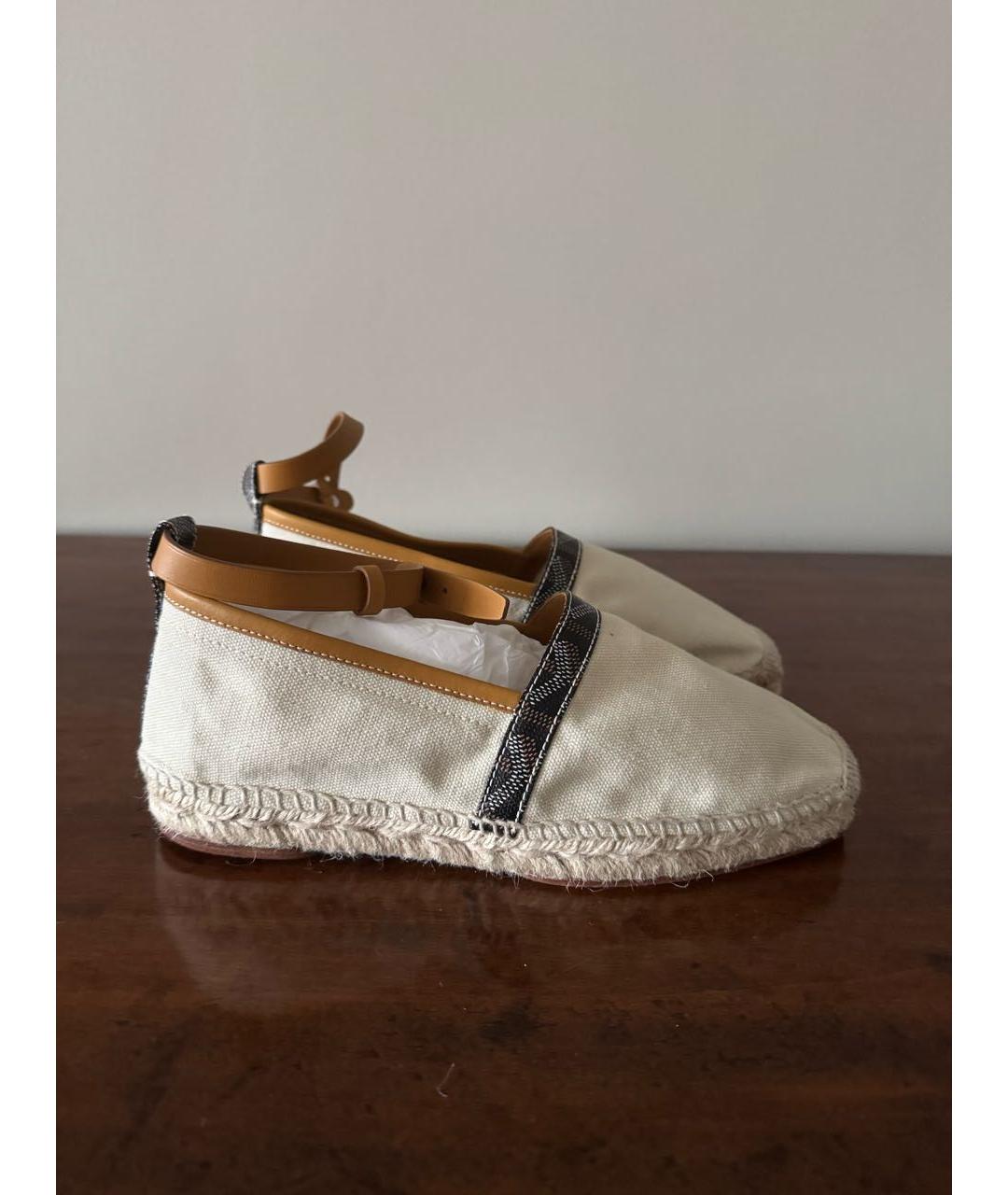 GOYARD Бежевые текстильные эспадрильи, фото 9