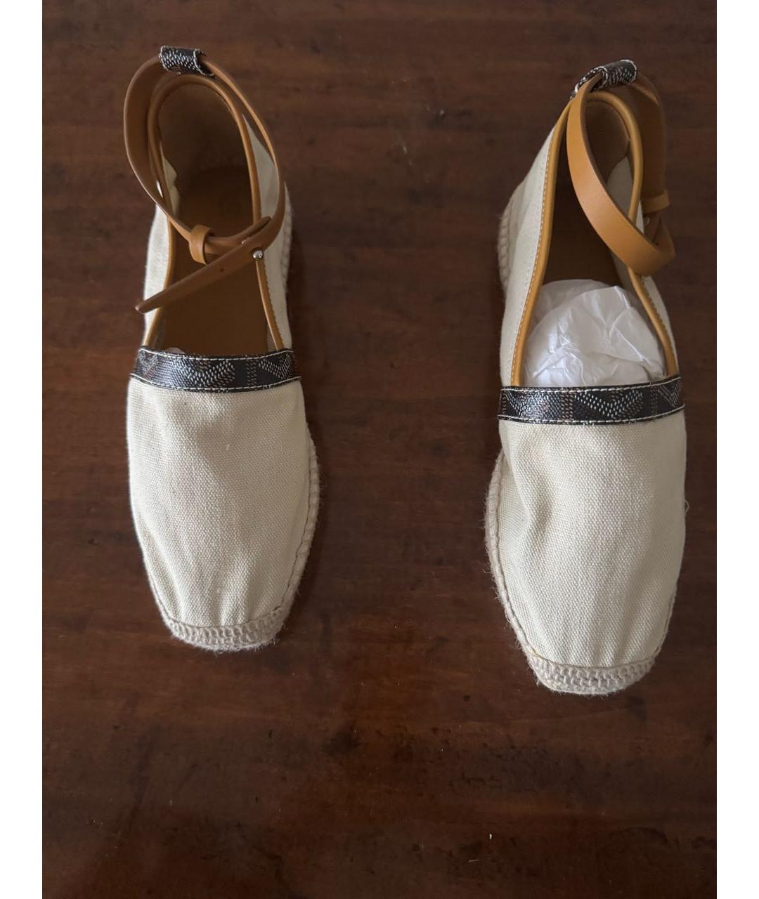 GOYARD Бежевые текстильные эспадрильи, фото 2