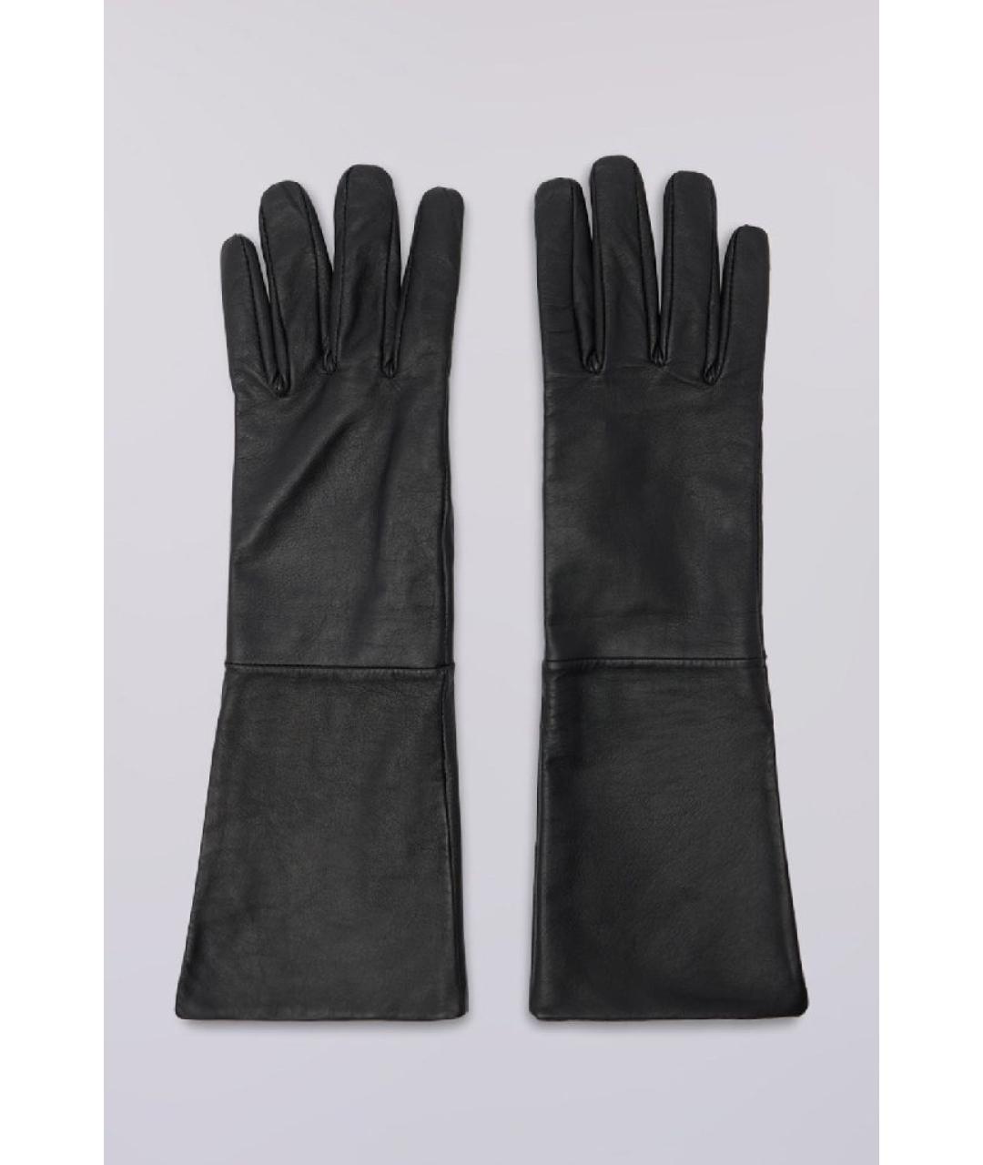TRUSSARDI Черные кожаные перчатки, фото 8