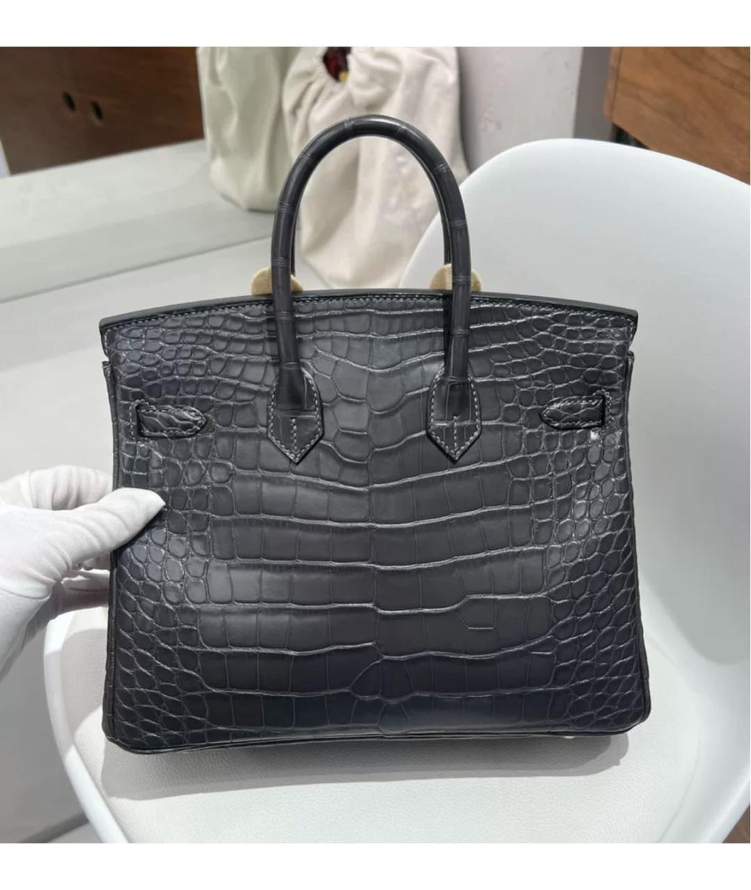 HERMES Черная кожаная сумка с короткими ручками, фото 2