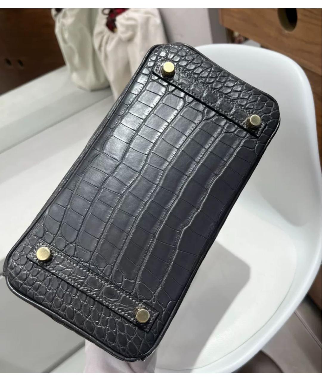 HERMES Черная кожаная сумка с короткими ручками, фото 6