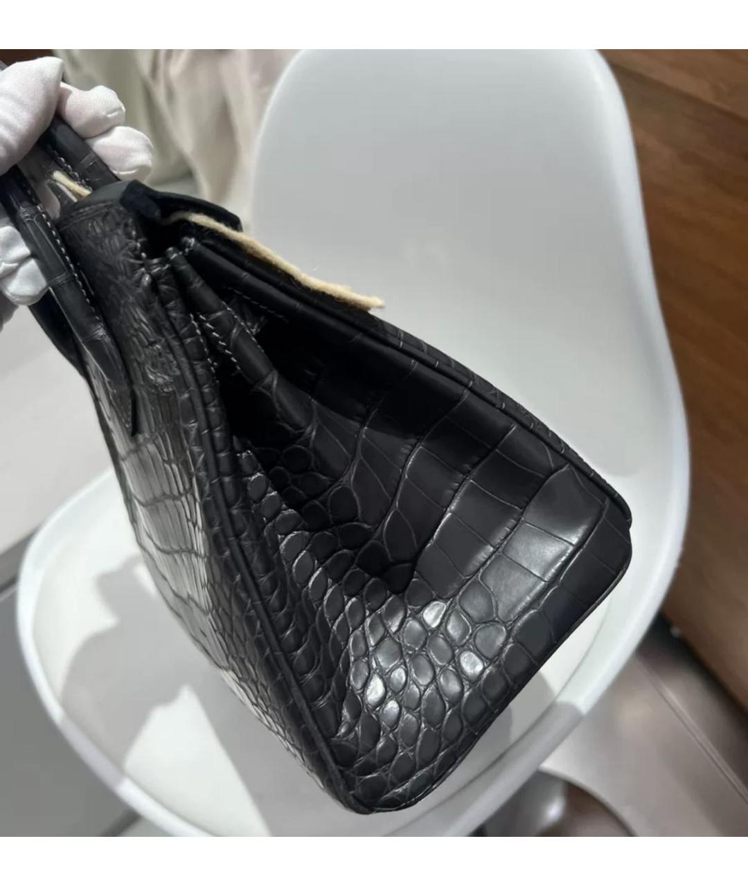 HERMES Черная кожаная сумка с короткими ручками, фото 3