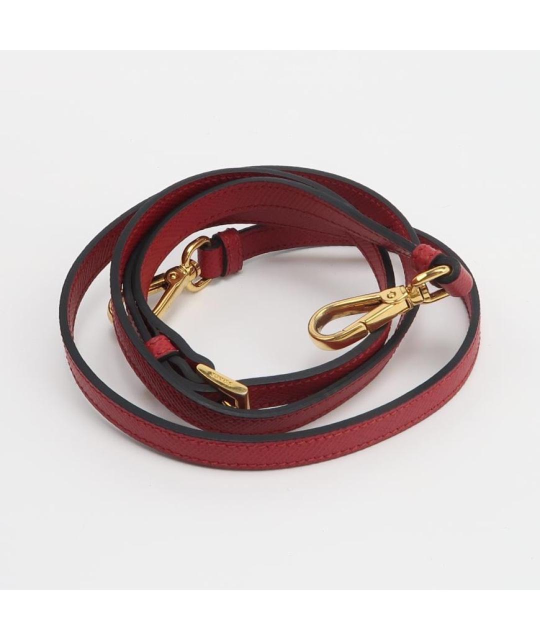 PRADA Красная кожаная сумка с короткими ручками, фото 7