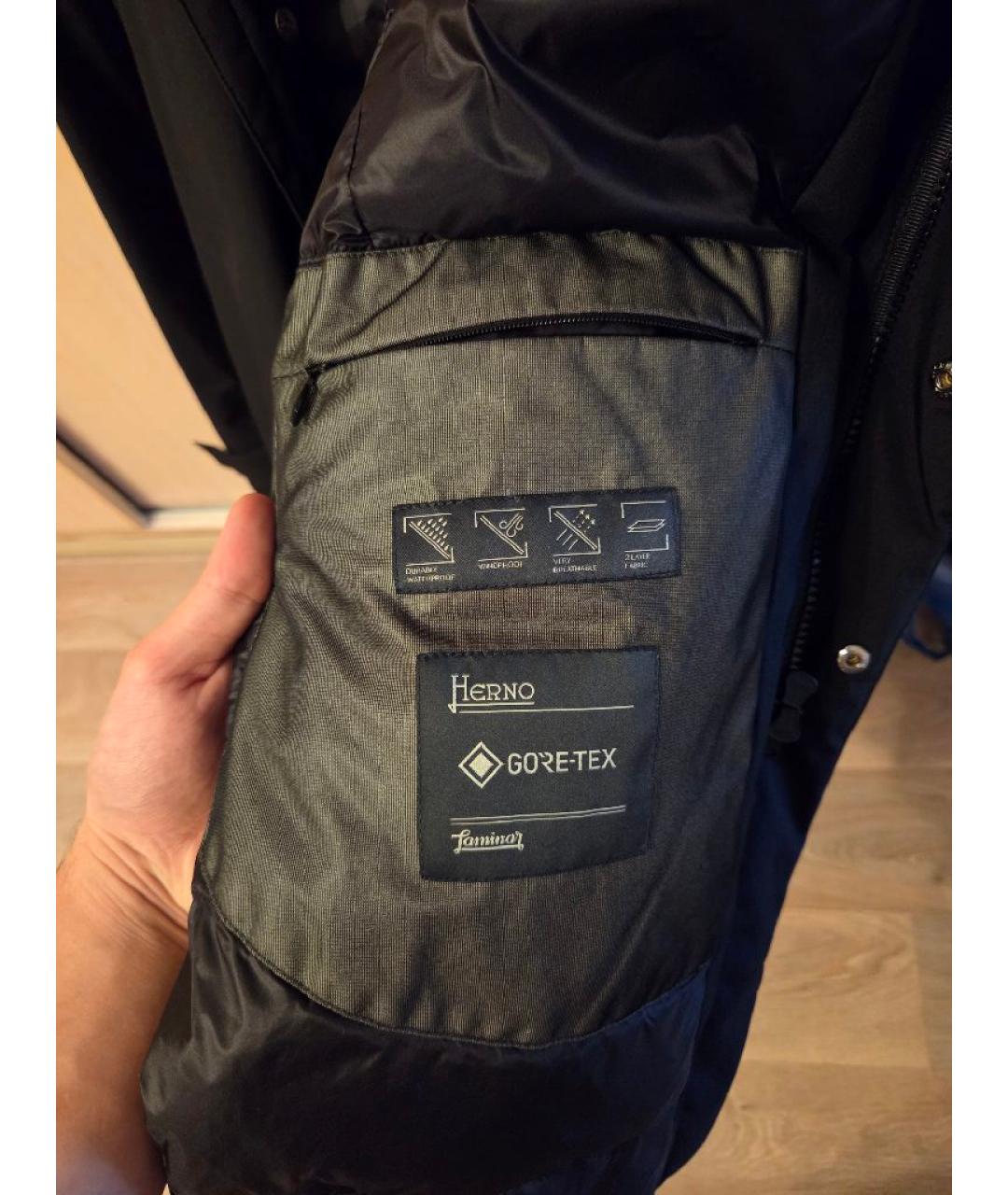 HERNO Черная куртка, фото 4