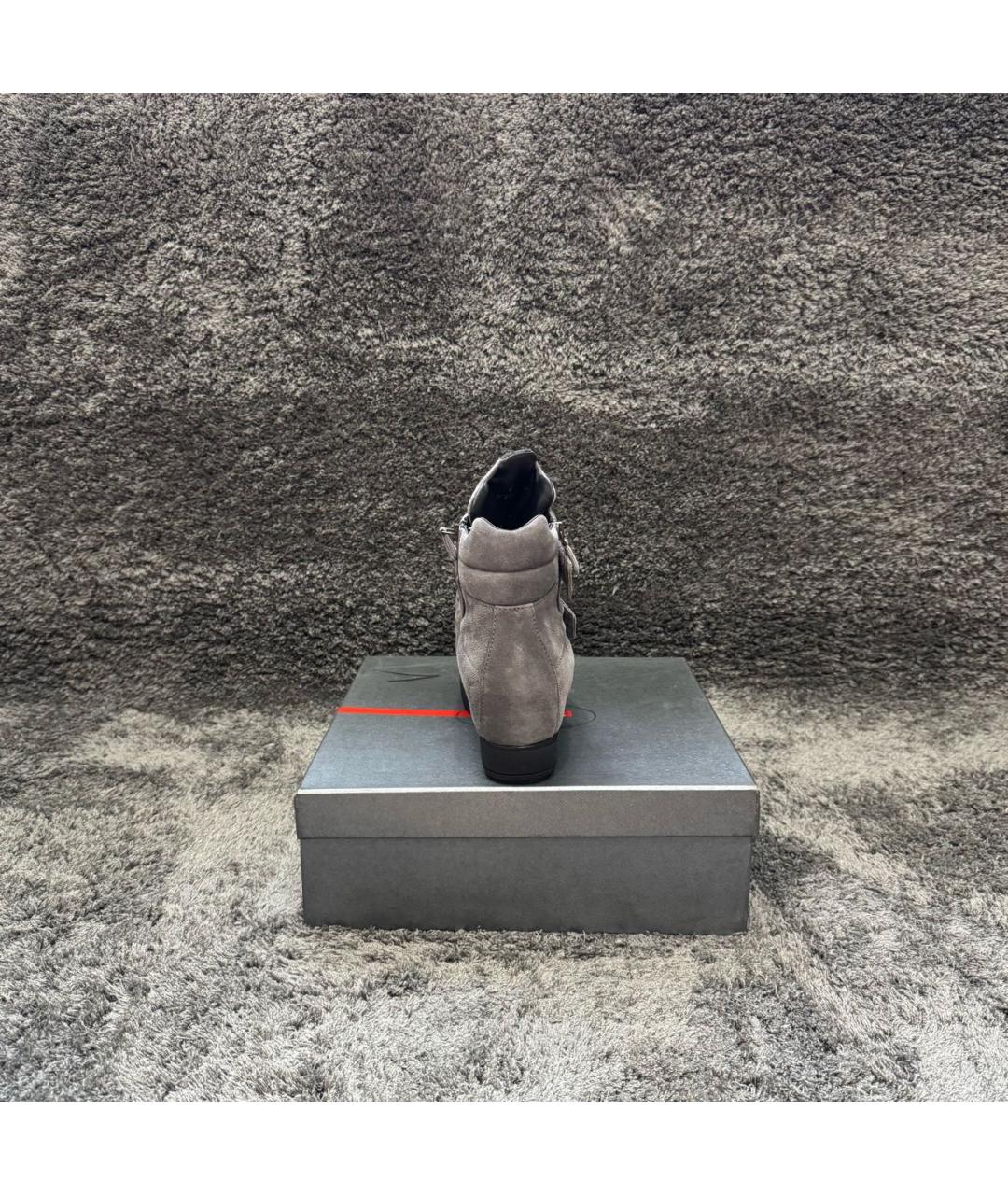 PRADA Серые замшевые кроссовки, фото 4