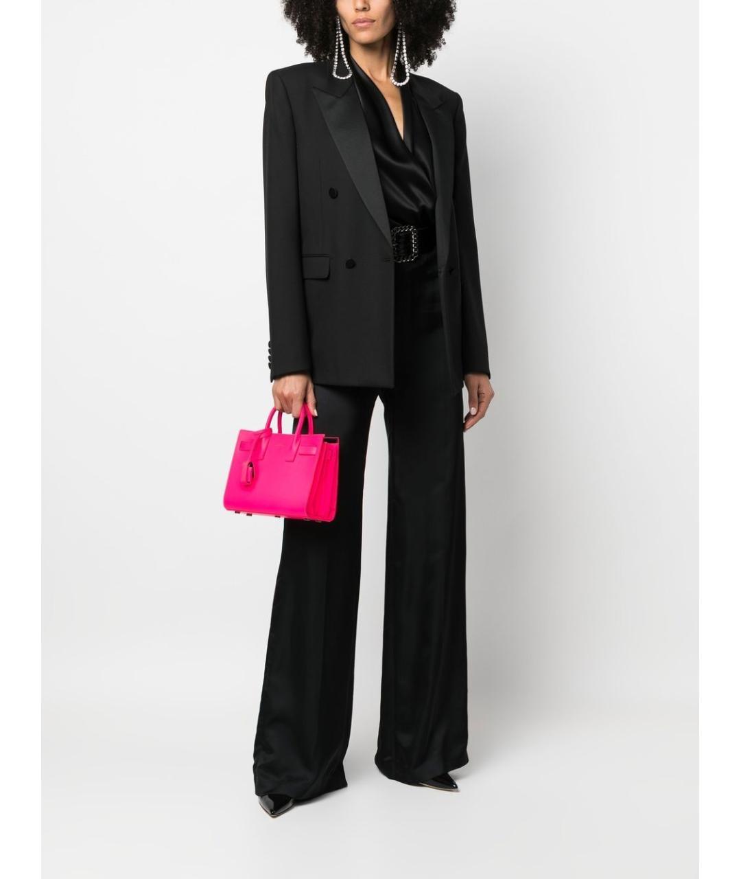 SAINT LAURENT Розовая кожаная сумка тоут, фото 4