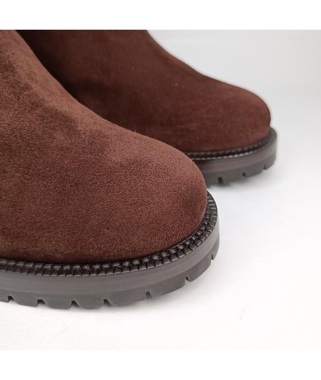 LOUIS VUITTON Коричневые замшевые сапоги, фото 6