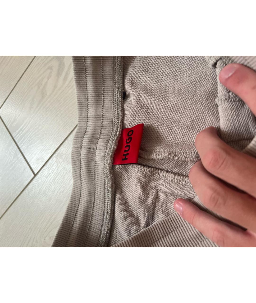 HUGO Бежевые хлопковые шорты, фото 3