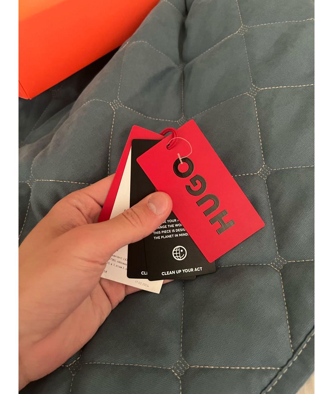 HUGO Бежевые хлопковые шорты, фото 8