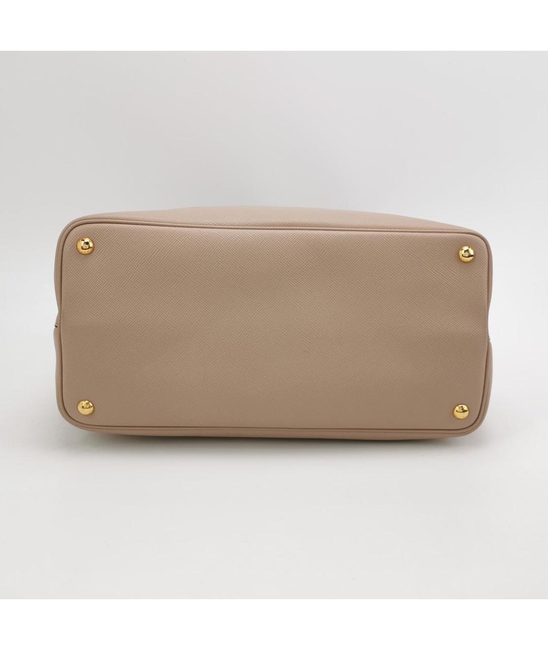 PRADA Бежевая кожаная сумка с короткими ручками, фото 5