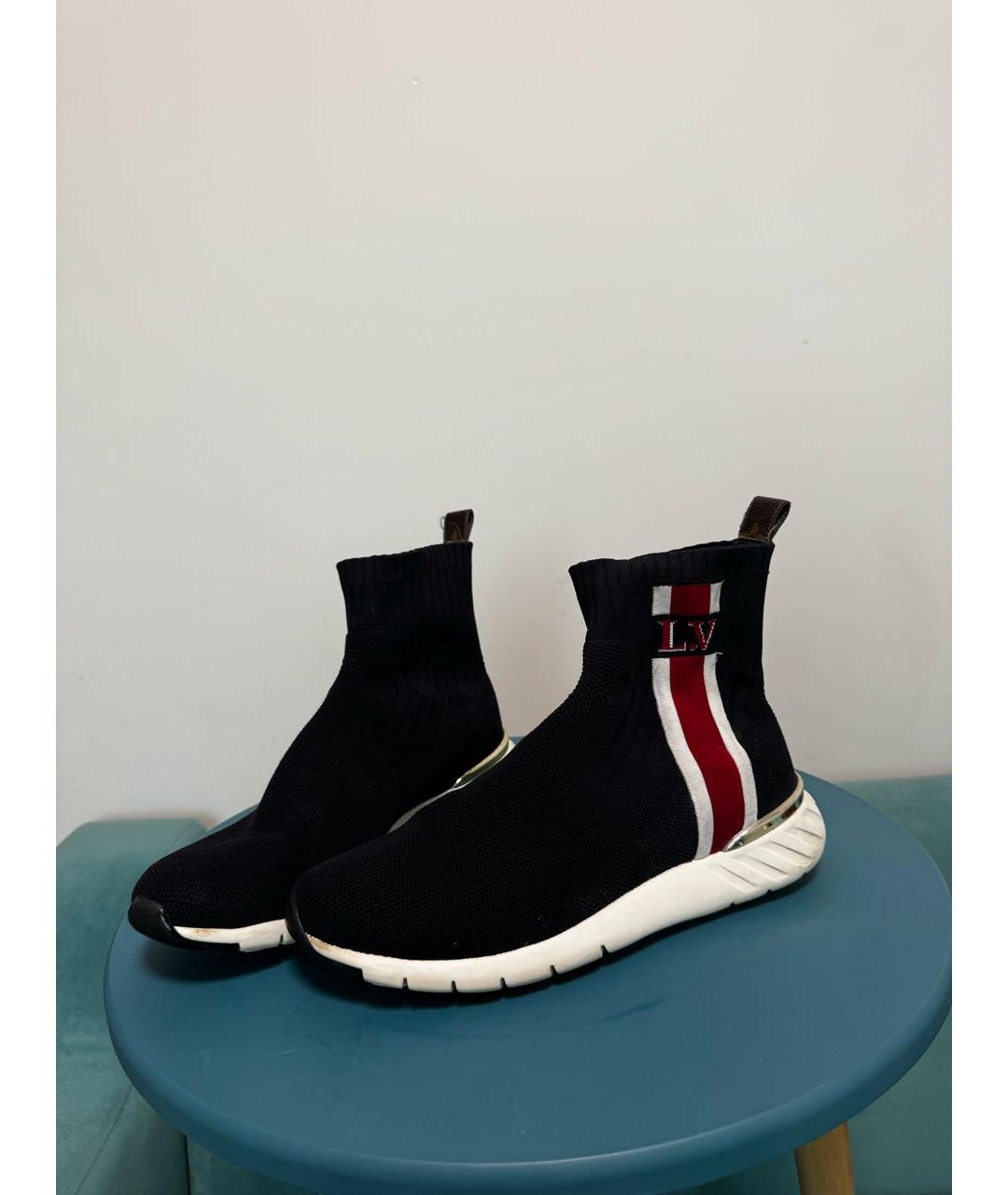 LOUIS VUITTON Черные текстильные ботинки, фото 4