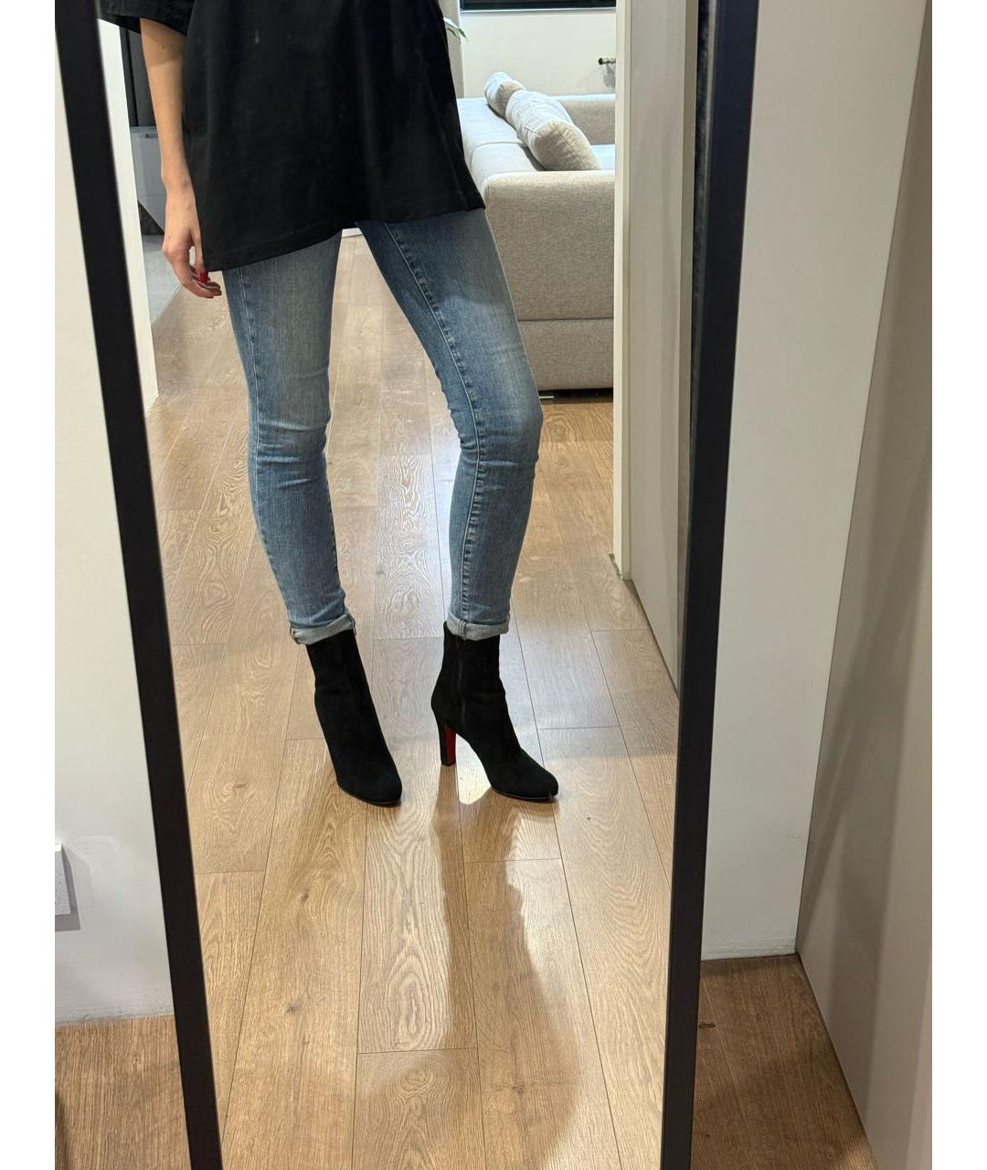 CHRISTIAN LOUBOUTIN Черные замшевые ботильоны, фото 6