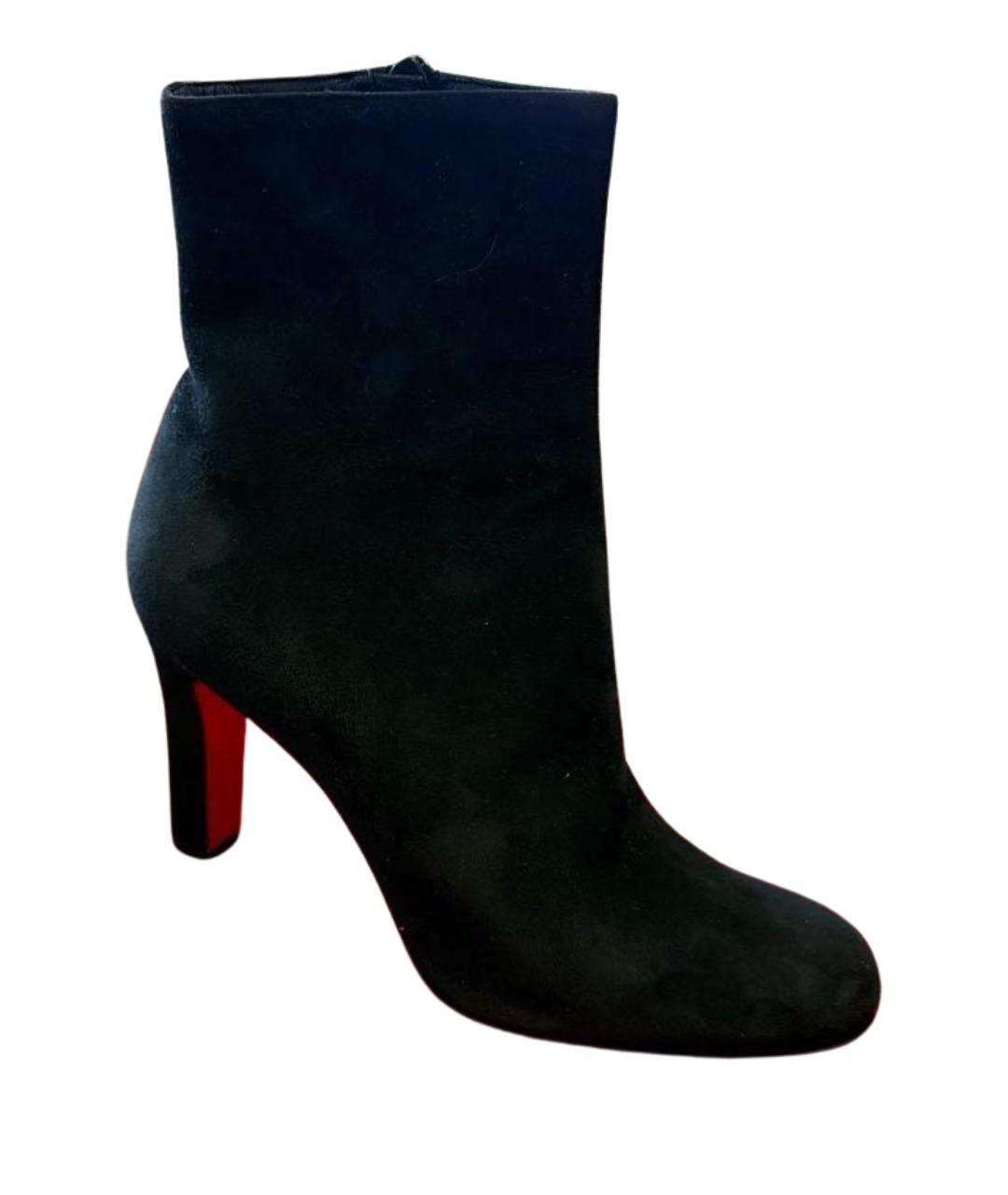 CHRISTIAN LOUBOUTIN Черные замшевые ботильоны, фото 1