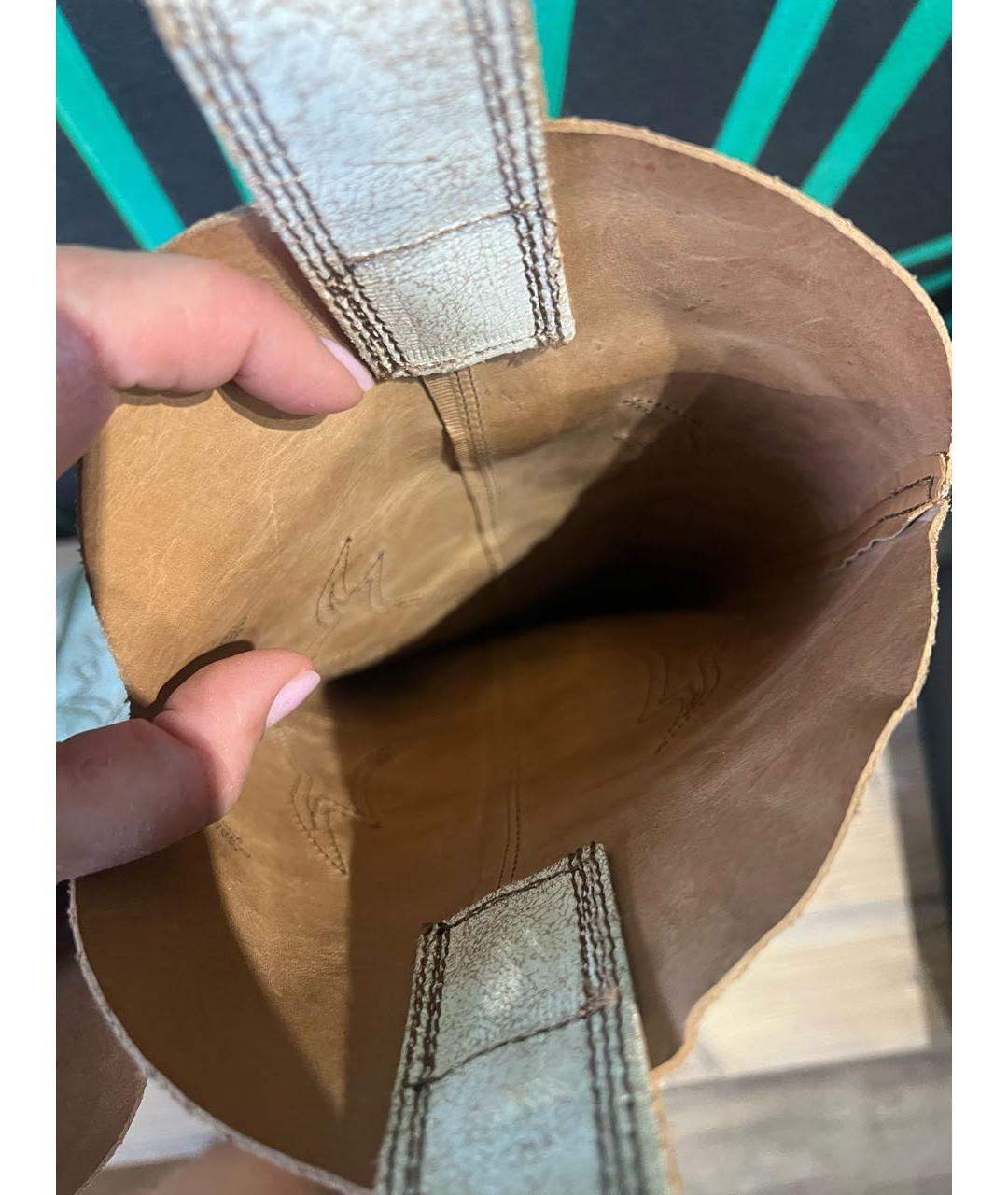 DIESEL Бежевые кожаные сапоги, фото 5