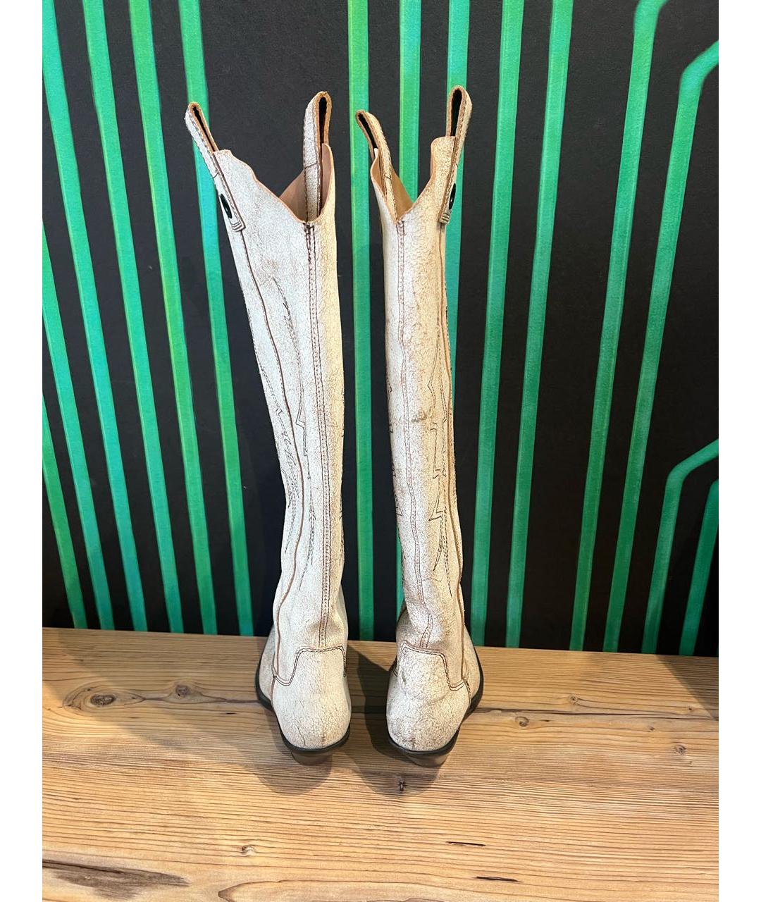 DIESEL Бежевые кожаные сапоги, фото 4