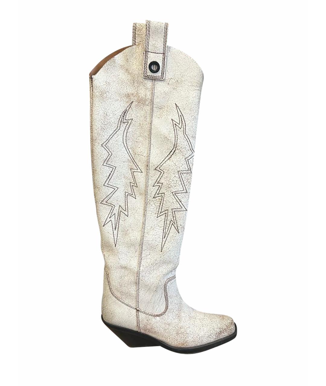 DIESEL Бежевые кожаные сапоги, фото 1