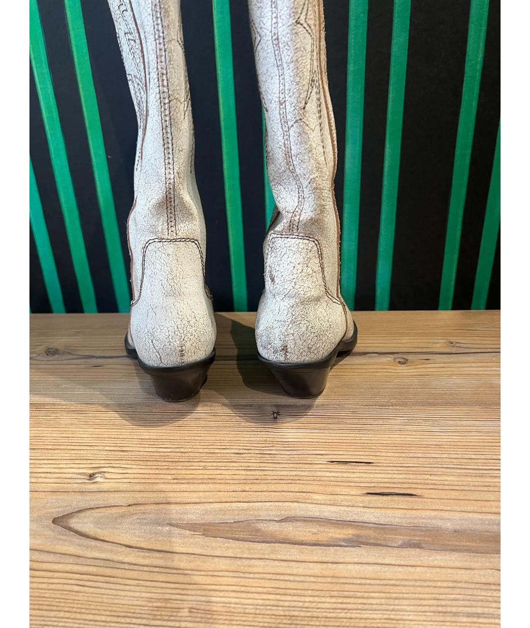 DIESEL Бежевые кожаные сапоги, фото 3