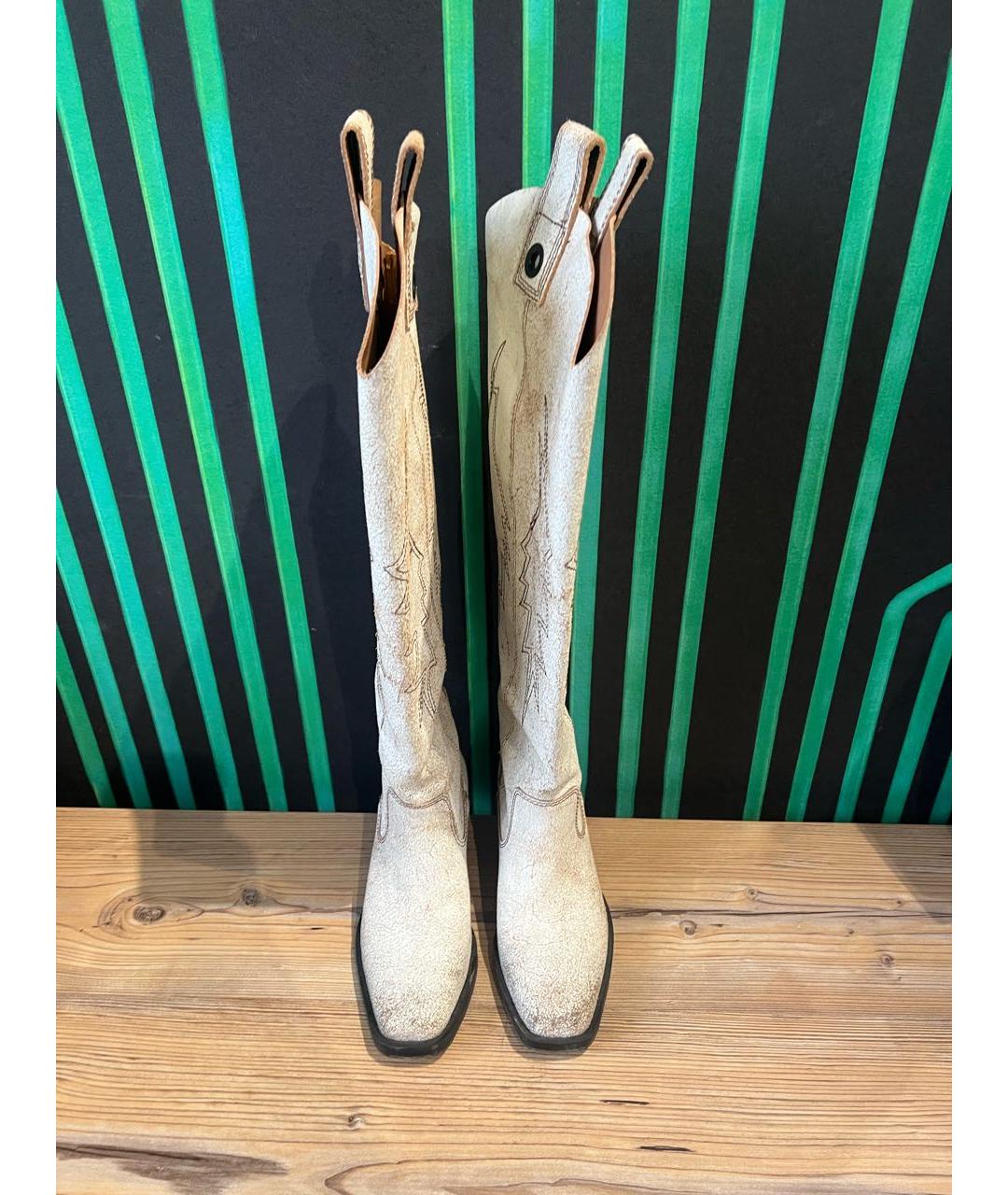 DIESEL Бежевые кожаные сапоги, фото 2