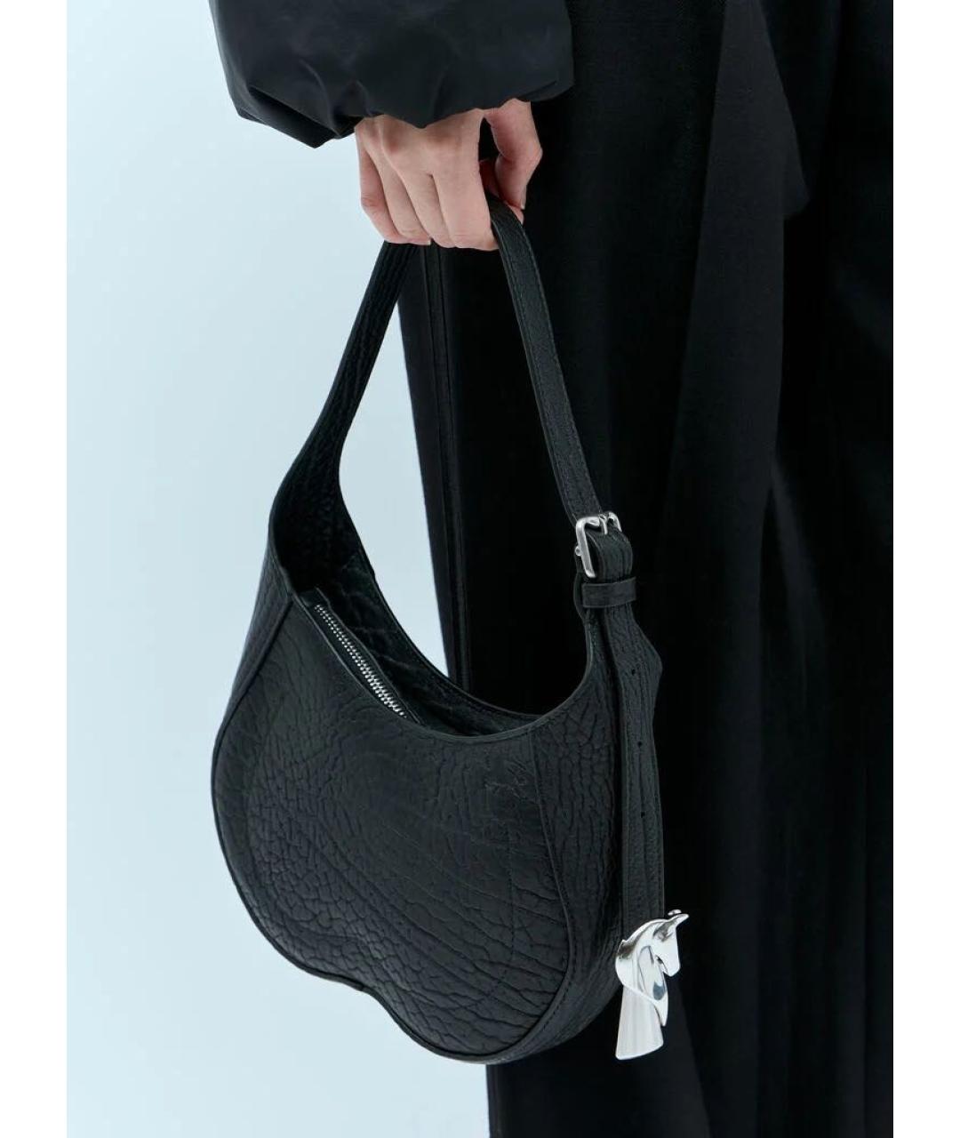 BURBERRY Черная кожаная сумка через плечо, фото 4