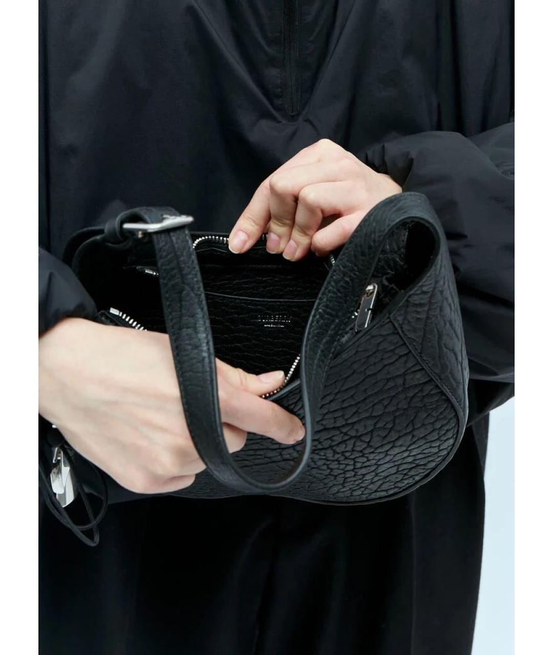 BURBERRY Черная кожаная сумка через плечо, фото 8