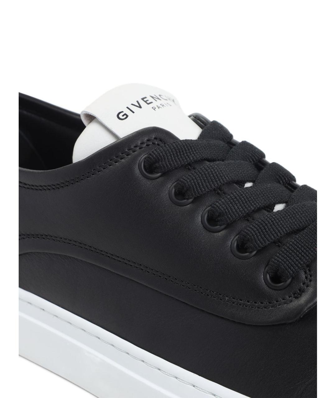 GIVENCHY Черные кожаные низкие кроссовки / кеды, фото 2