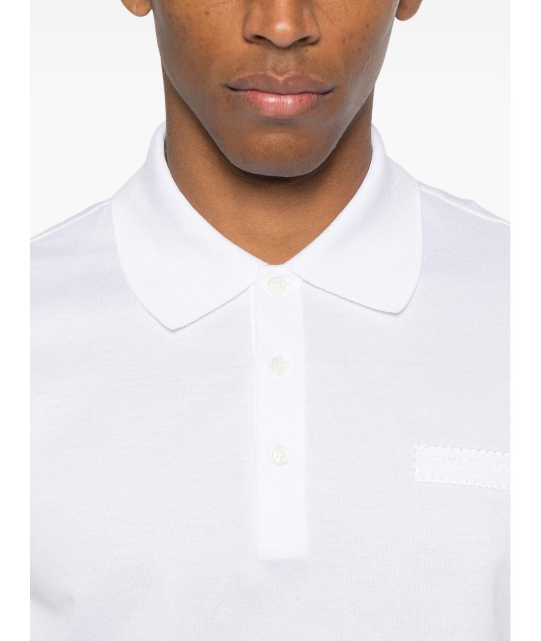 GIVENCHY Белое хлопковое поло с коротким рукавом, фото 3