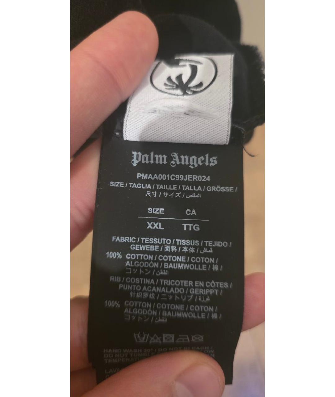PALM ANGELS Черная хлопковая футболка, фото 4