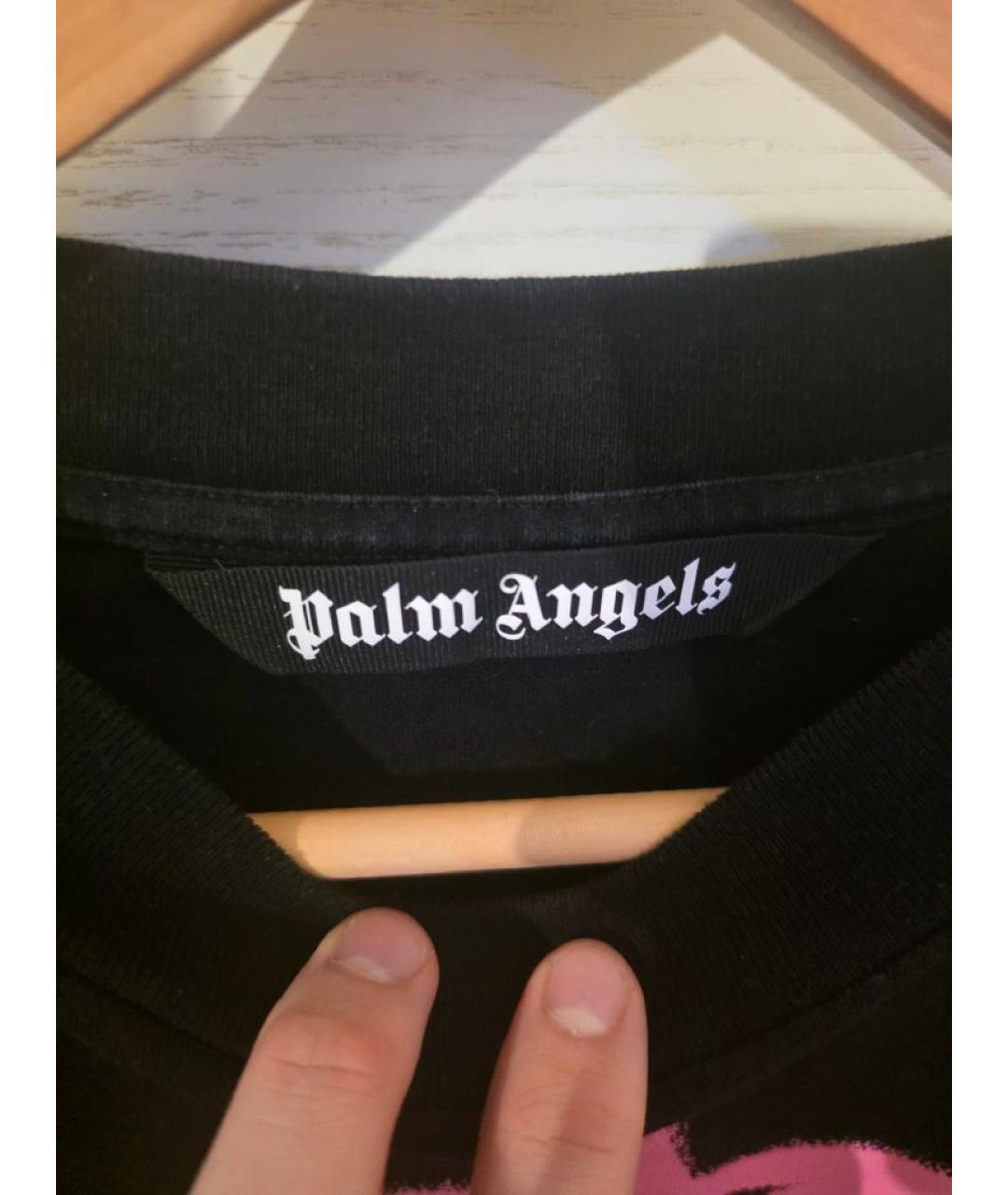 PALM ANGELS Черная хлопковая футболка, фото 3