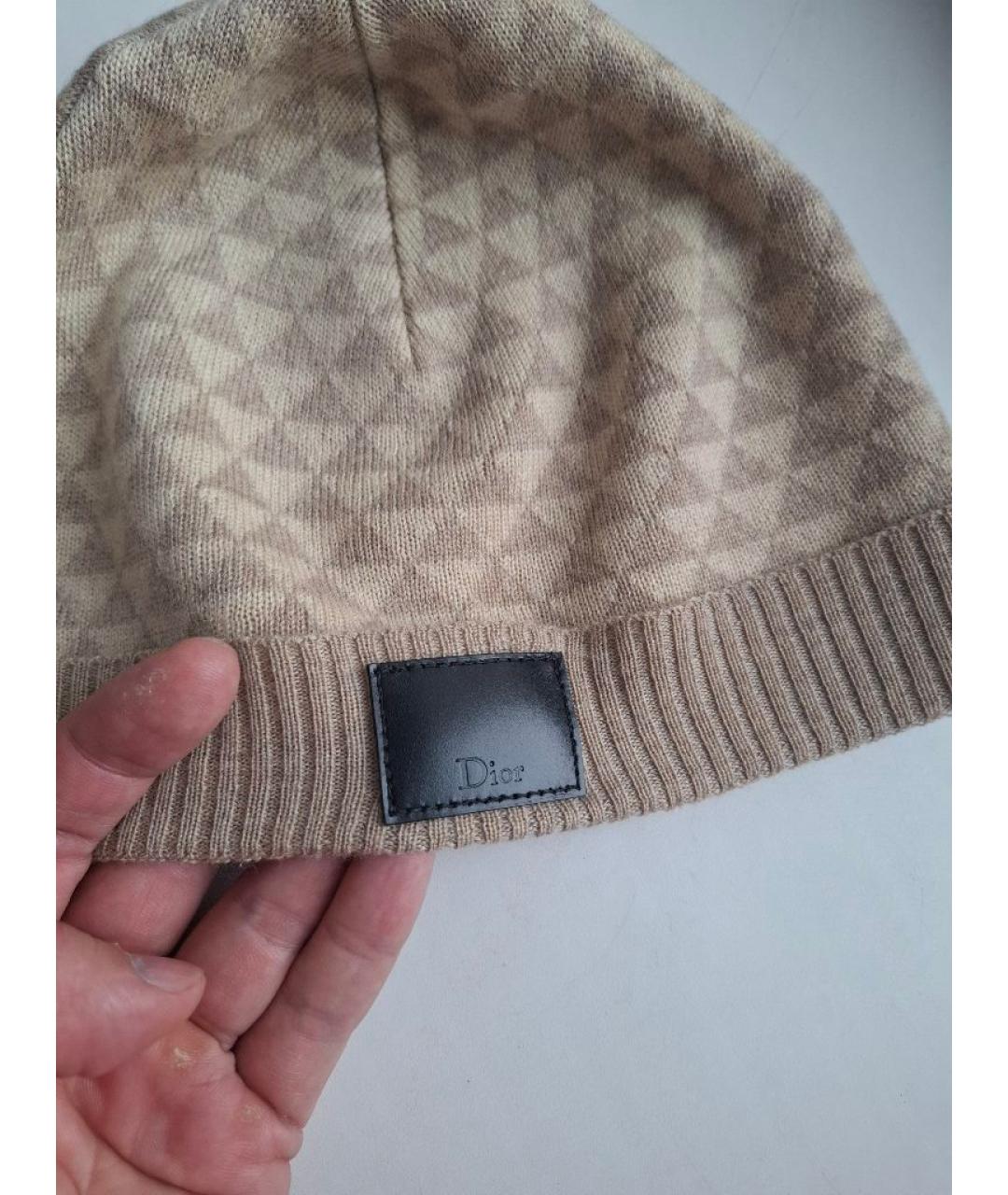 CHRISTIAN DIOR Бежевая шерстяная шапка, фото 3
