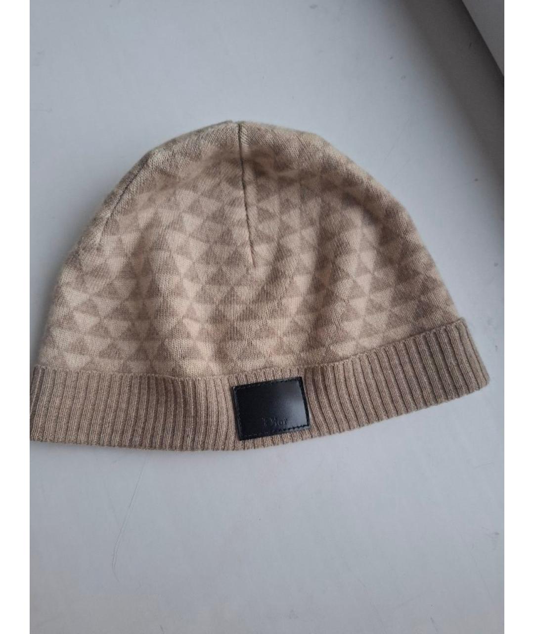 CHRISTIAN DIOR Бежевая шерстяная шапка, фото 7