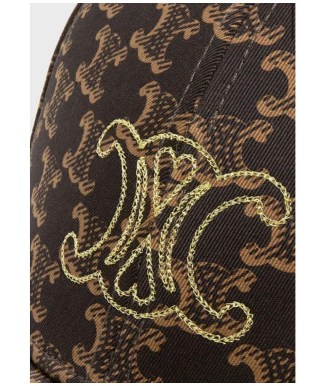 CELINE Коричневая хлопковая кепка, фото 4