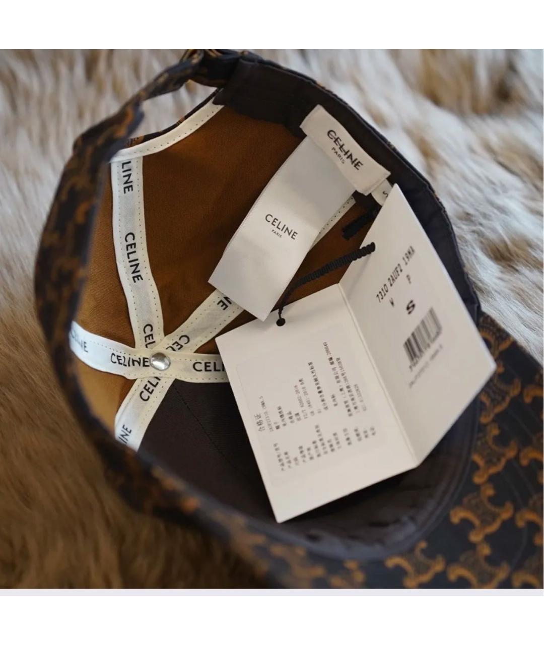 CELINE Коричневая хлопковая кепка, фото 5