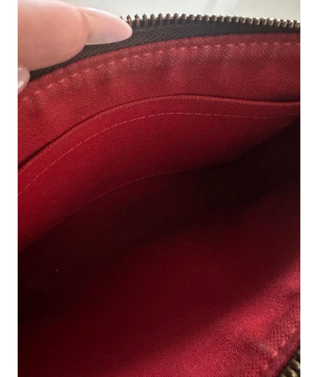 LOUIS VUITTON Коричневая кожаная сумка с короткими ручками, фото 5