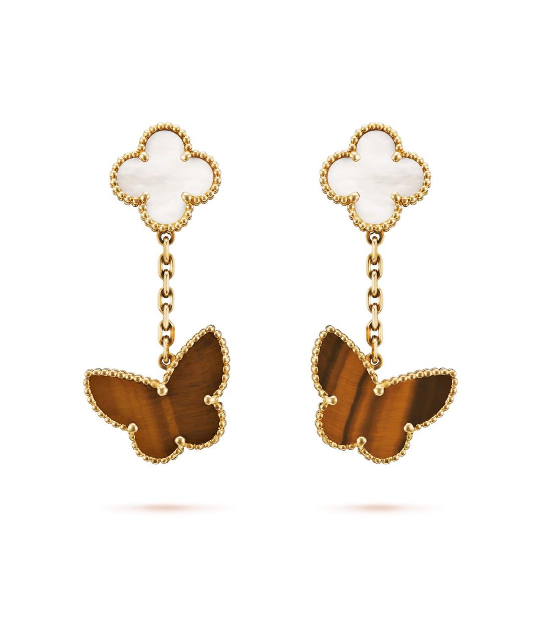 VAN CLEEF & ARPELS Коричневые серьги из желтого золота, фото 3