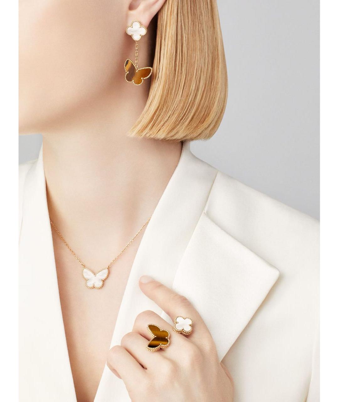 VAN CLEEF & ARPELS Коричневые серьги из желтого золота, фото 2