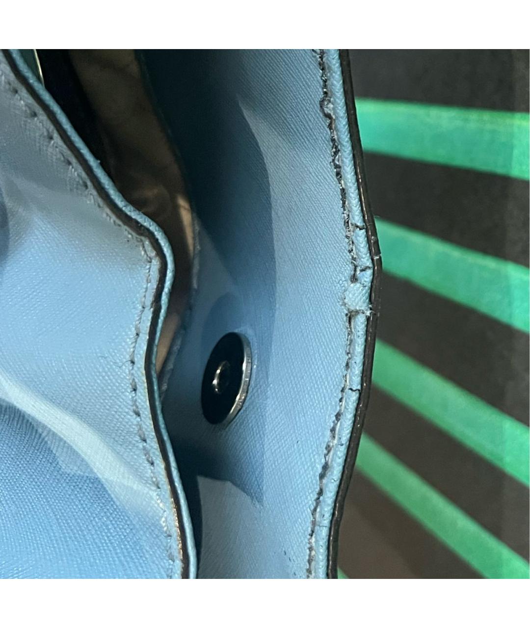 MICHAEL KORS Голубая кожаная сумка с короткими ручками, фото 4