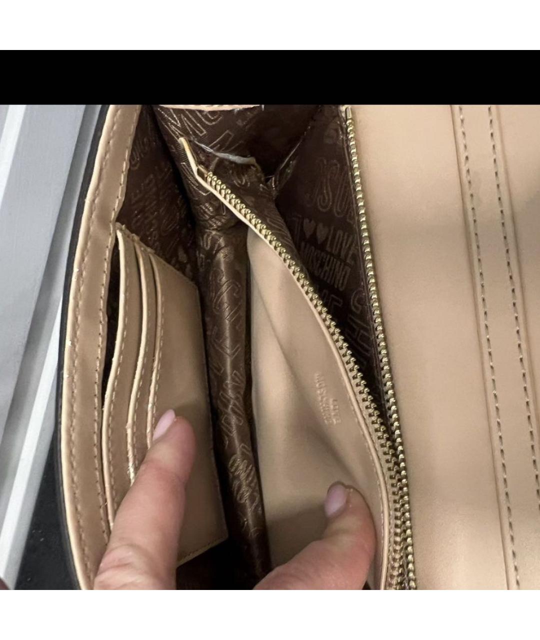 LOVE MOSCHINO Коричневая сумка через плечо из искусственной кожи, фото 4