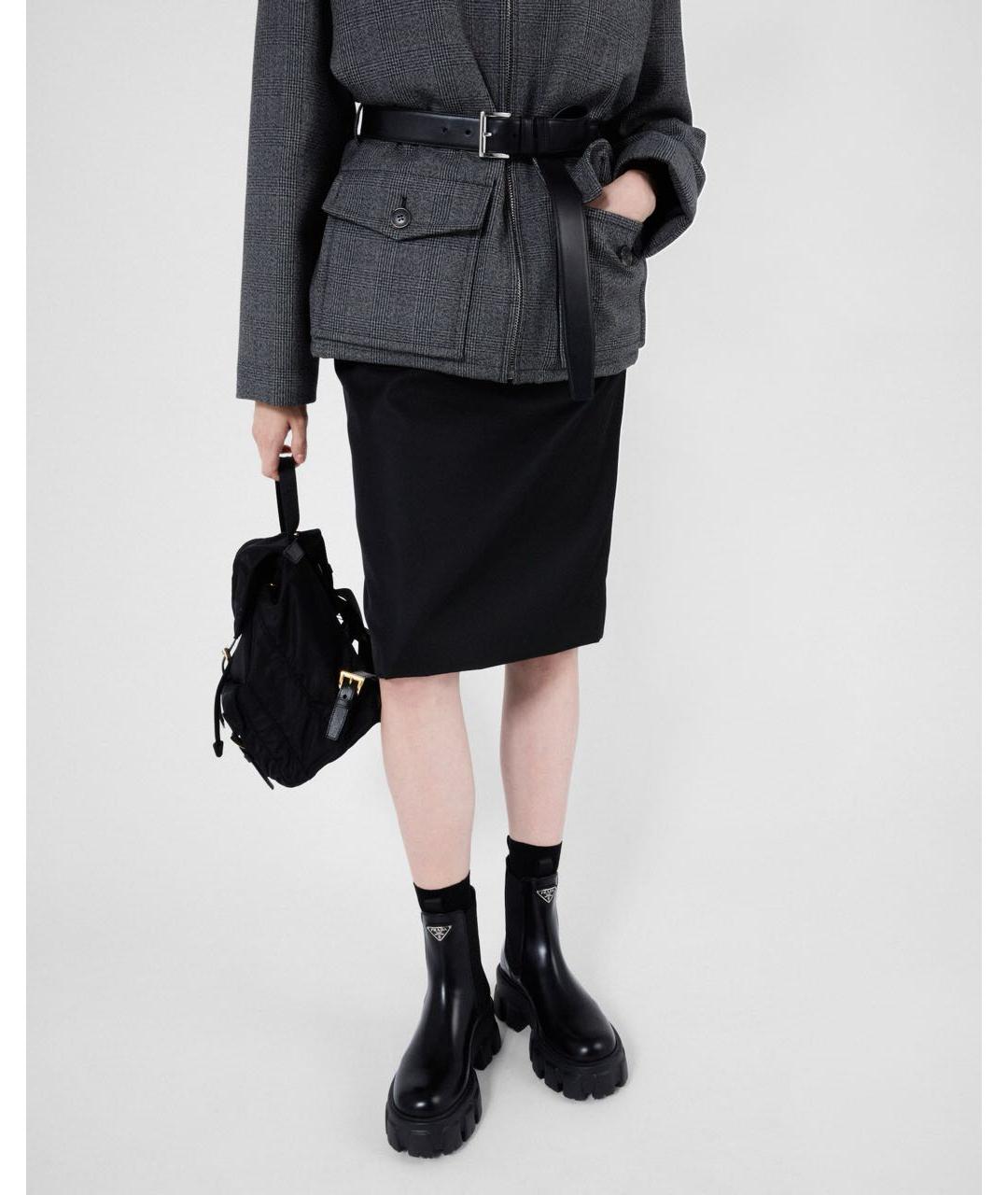 PRADA Черные кожаные ботинки, фото 5