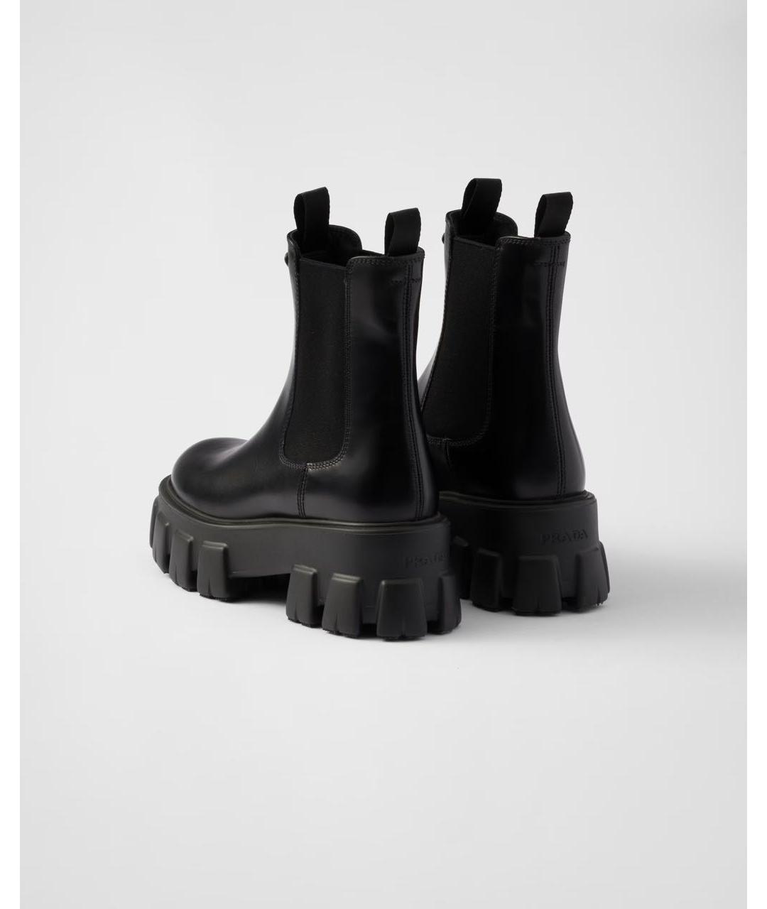 PRADA Черные кожаные ботинки, фото 4