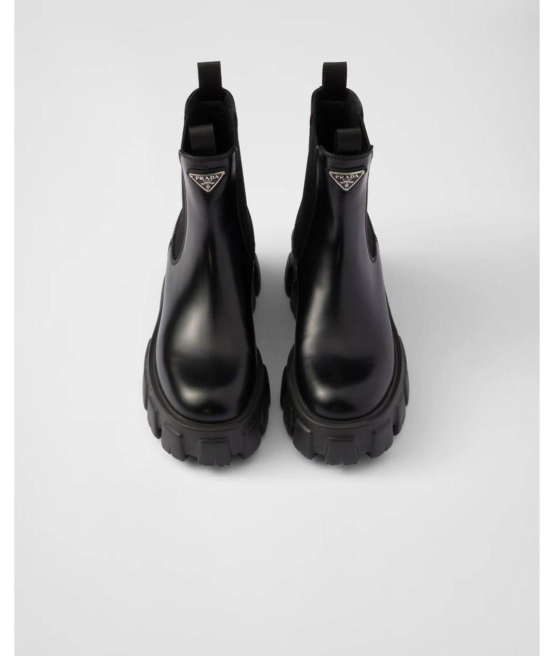 PRADA Черные кожаные ботинки, фото 7