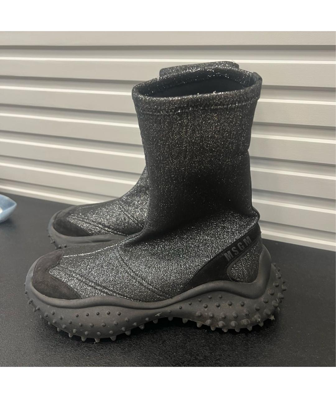 MSGM Антрацитовые текстильные полусапоги, фото 3