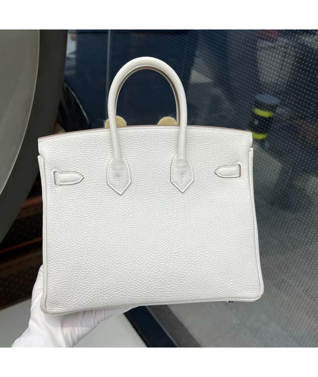 HERMES Белая кожаная сумка с короткими ручками, фото 2