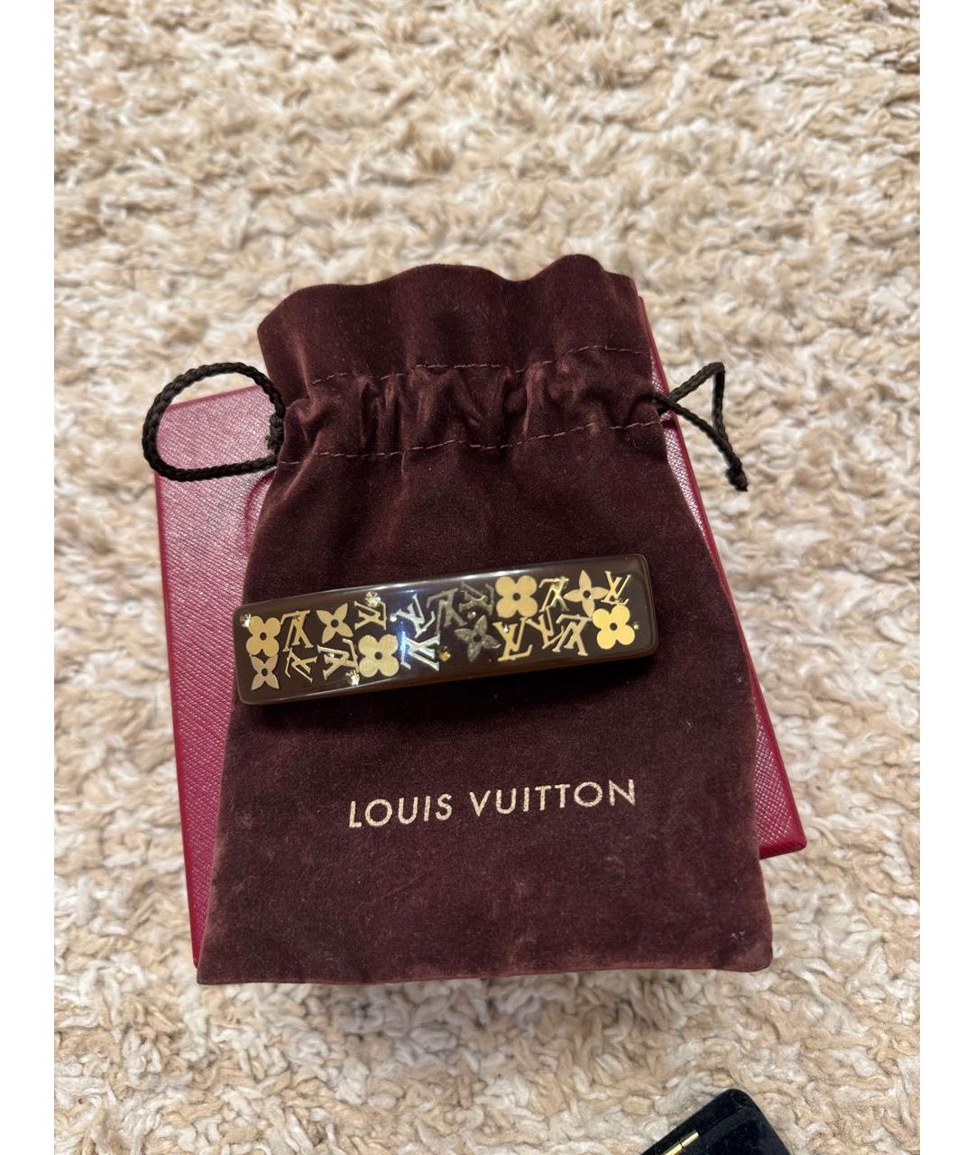 LOUIS VUITTON Коричневая заколка, фото 5