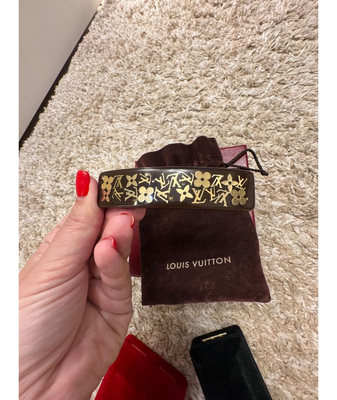 LOUIS VUITTON Коричневая заколка, фото 4