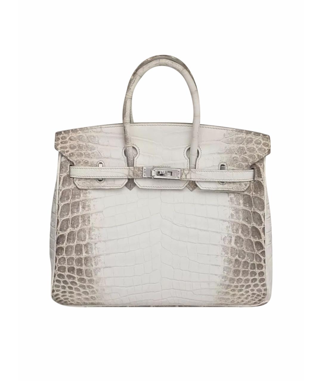 HERMES Белая кожаная сумка с короткими ручками, фото 1