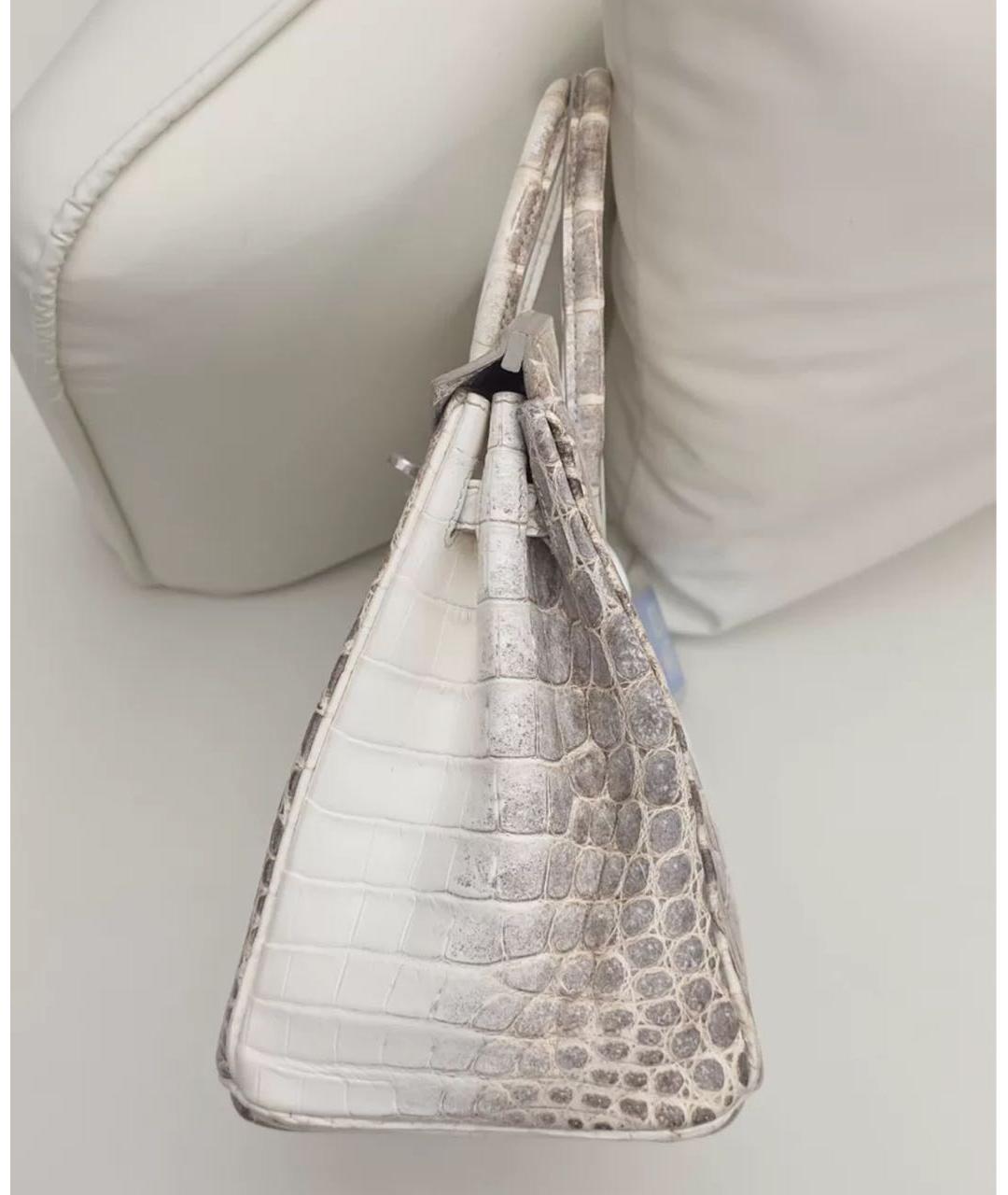 HERMES Белая кожаная сумка с короткими ручками, фото 4