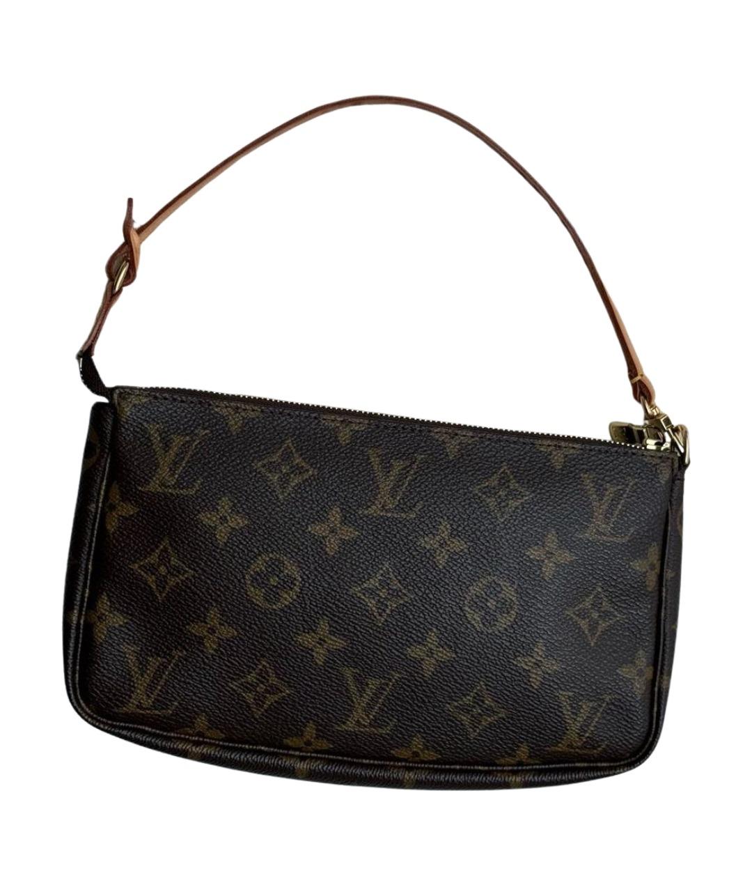 LOUIS VUITTON Коричневая кожаная сумка с короткими ручками, фото 1