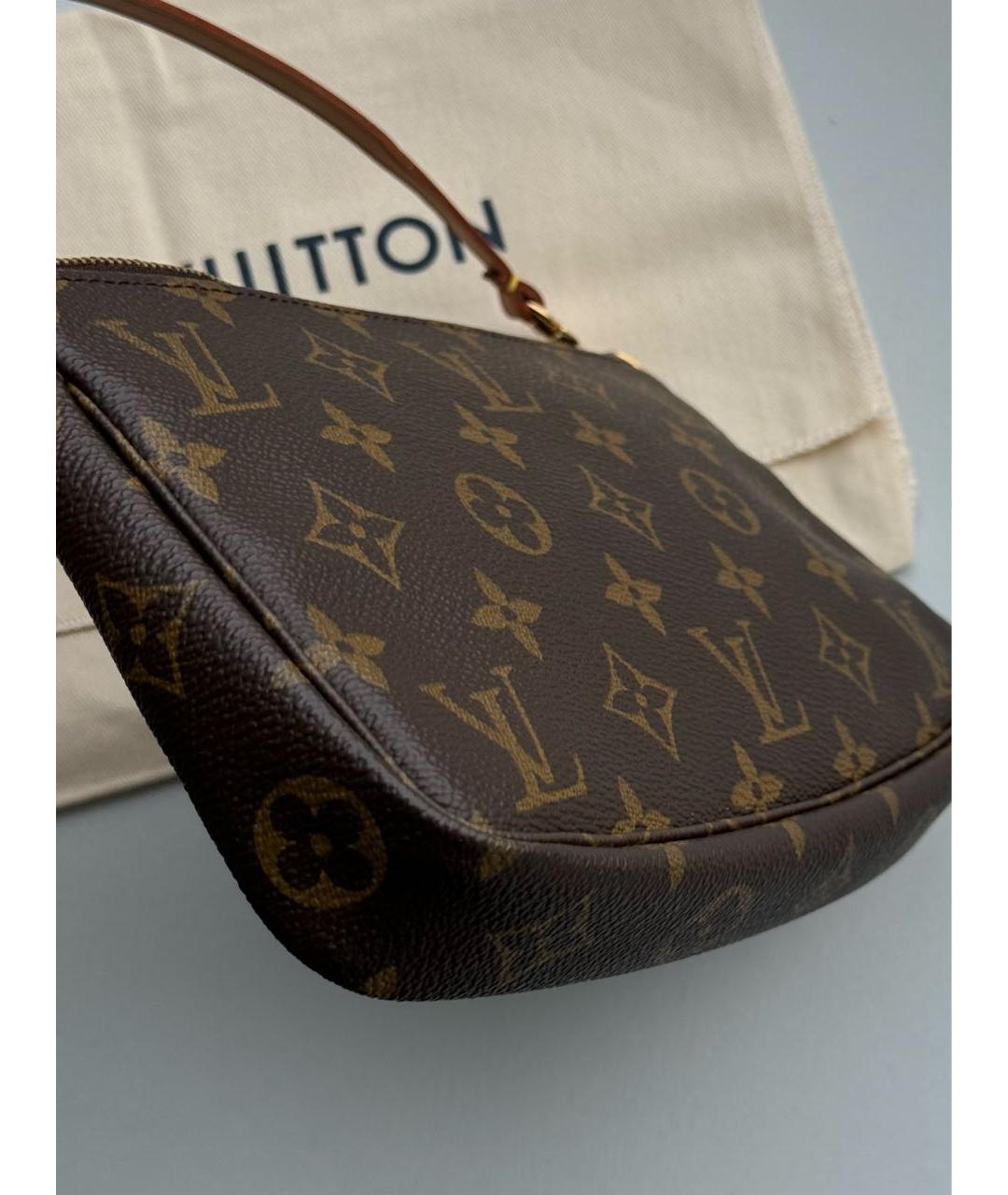 LOUIS VUITTON Коричневая кожаная сумка с короткими ручками, фото 2