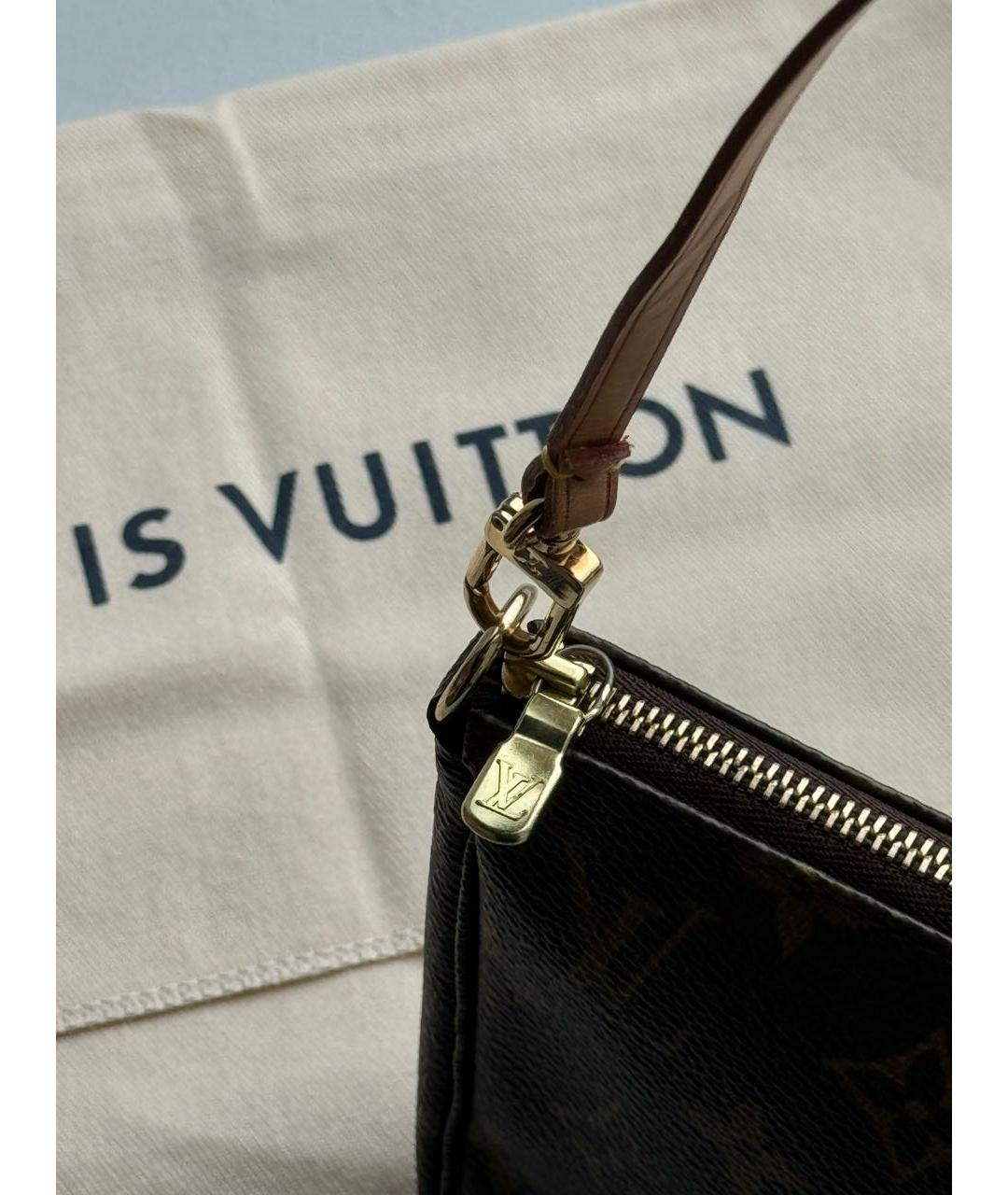 LOUIS VUITTON Коричневая кожаная сумка с короткими ручками, фото 3